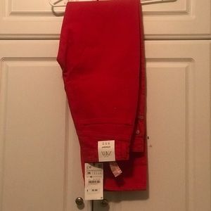 Red new Zara jeans boyfriend red pants ❤️🤍